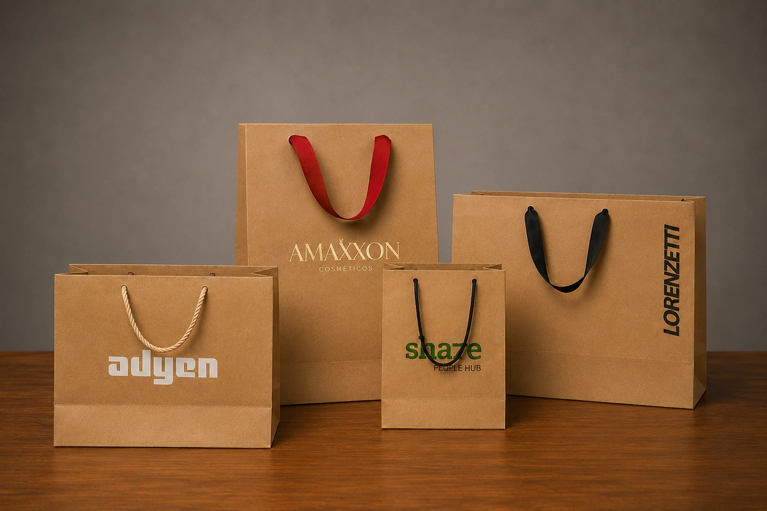 Sacolas de papel kraft