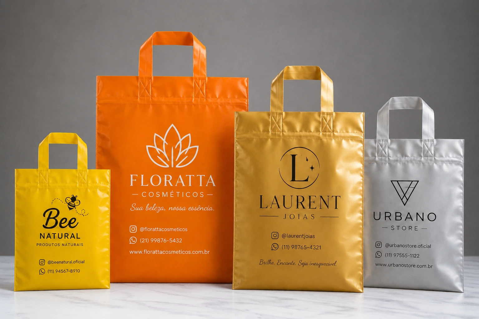 Sacolas alça fita variadas